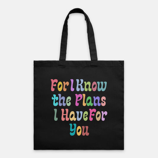 For I Know the Plans I Have For You Lightweight Christian Canvas Tote Bag (Jeremiah 29:11)