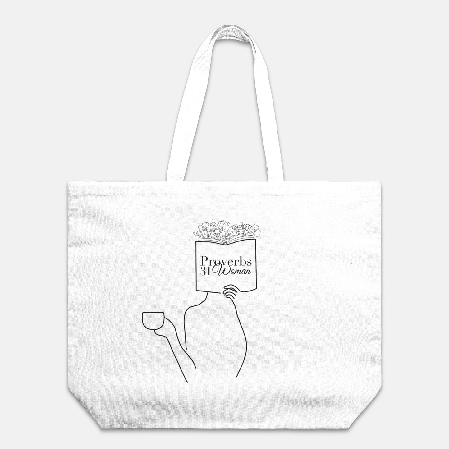 Proverbs 31 Woman Oversized Christian Canvas Tote Bag