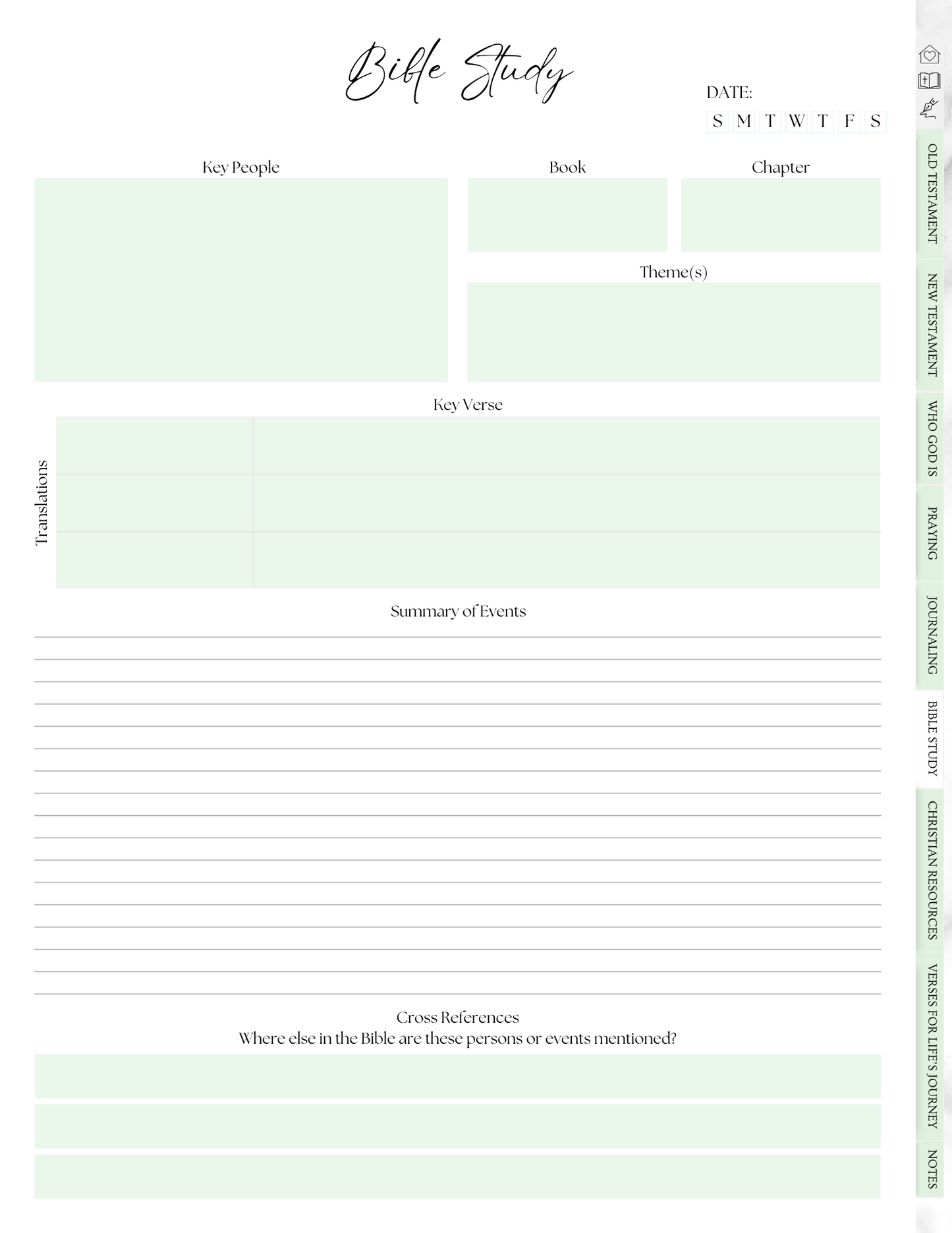 Essential Digital Bible Study Guide With Hyperlinked Tabs [Printable Edition]