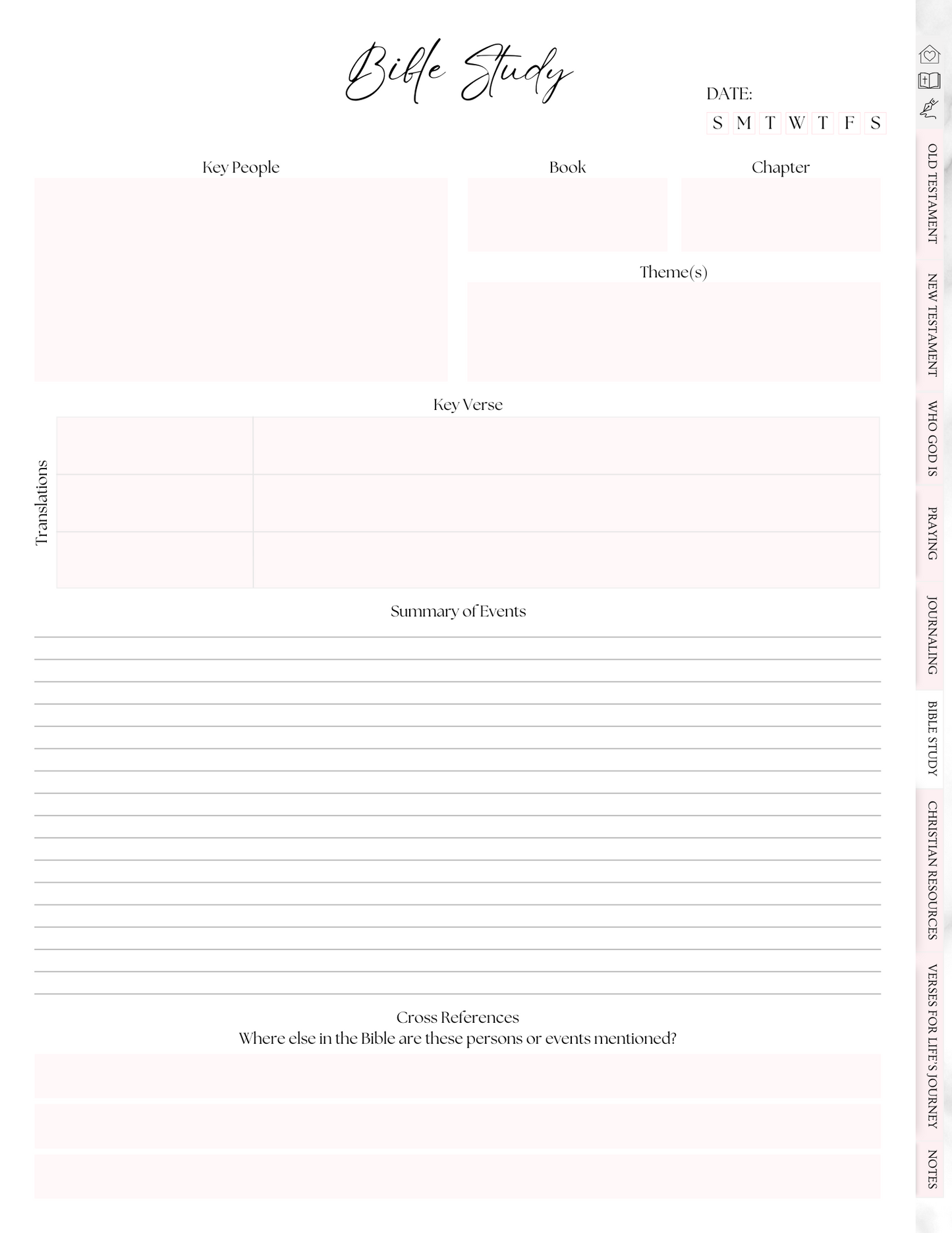 Essential Digital Bible Study Guide With Hyperlinked Tabs [Printable Edition]