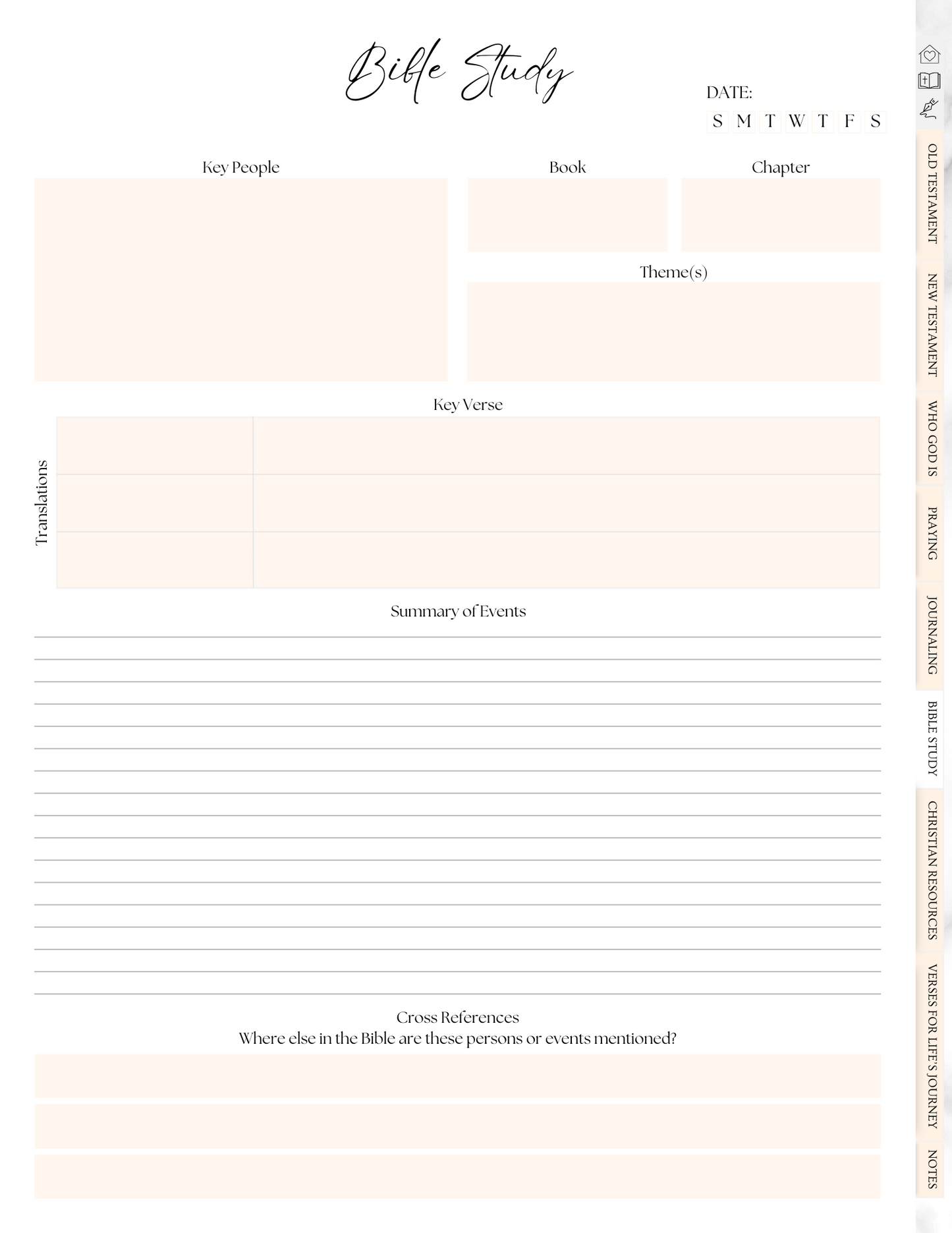 Essential Digital Bible Study Guide With Hyperlinked Tabs [Printable Edition]