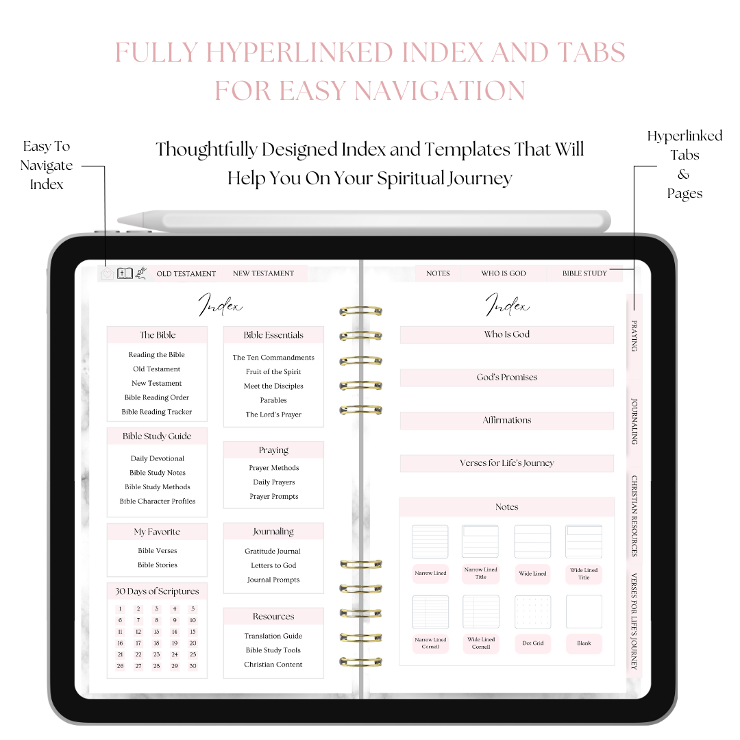 Essential Digital Bible Study Guide With Hyperlinked Tabs [Journal Edition]